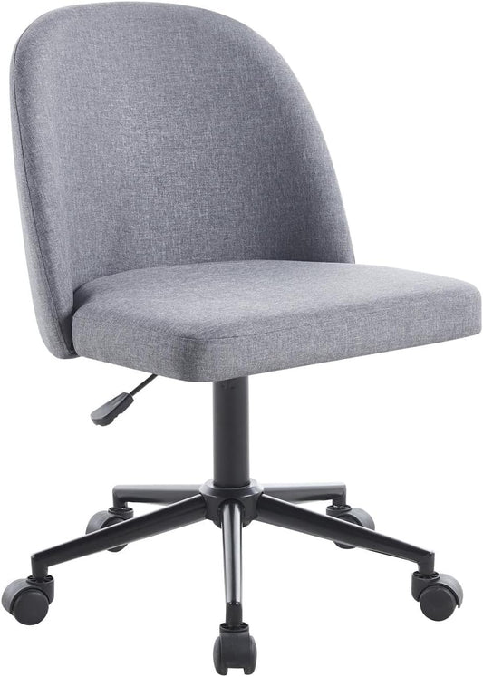 Silla de Oficina y Escritorio Ejecutiva, Ergonomica, con Tapizado de Tela Color Gris, con Ruedas