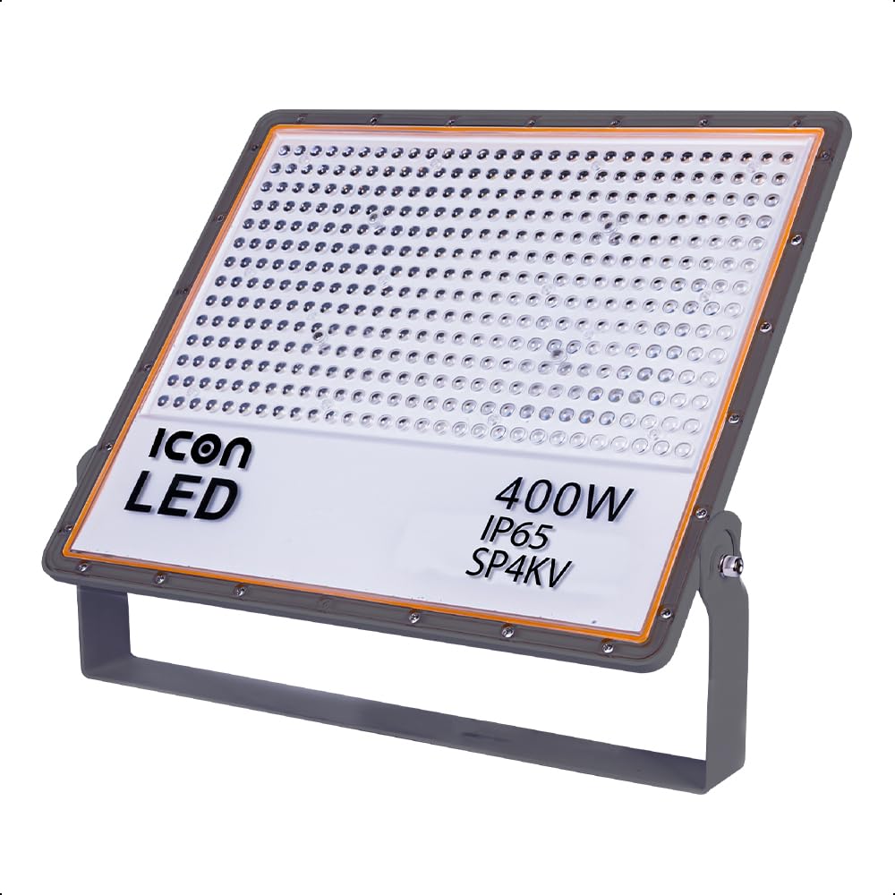 ICON Reflector LED 400W 5000K IP65 Negro | 48,000 lúmenes, 120 lm/W, aluminio con disipación térmica, IP65, supresor de picos 4kV