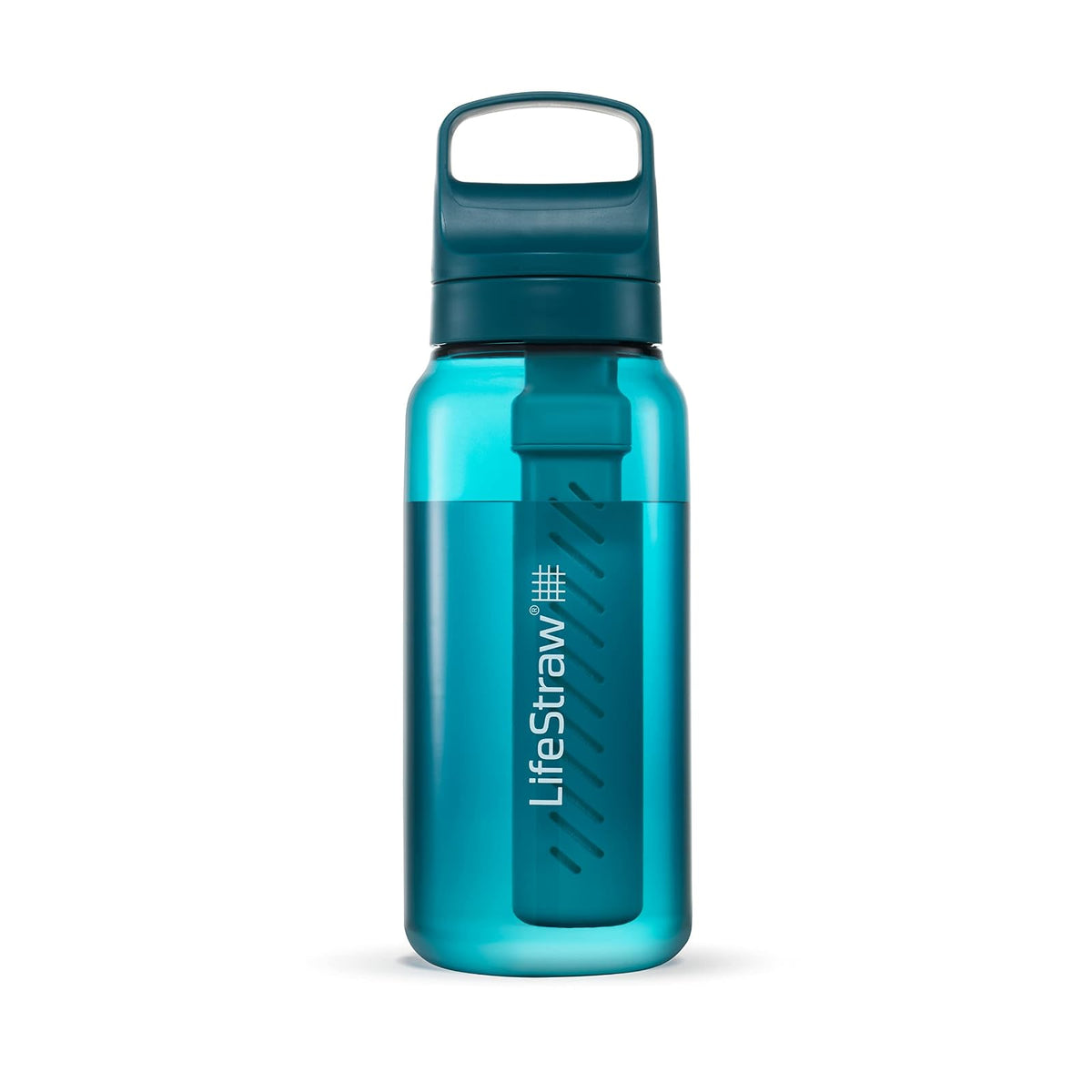 LifeStraw Go Series - Botella de filtro de agua sin BPA para viajes y uso diario elimina bacterias, parásitos y microplásticos, mejora el sabor, 1 L Laguna Teal - Laguna Teal - 1000 ml