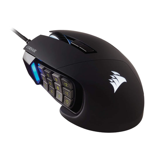 Corsair Scimitar RGB Elite Mouse para Juegos MOBA/MMO con Cable – 18.000 dpi – 17 Botones programables – Compatible con iCUE – PC, Mac, PS5, PS4, Xbox – Negro