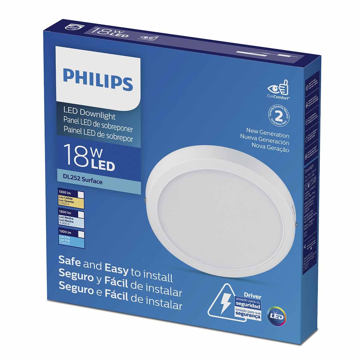 Philips LED Empotrado redondo External slim 18 watts luz blanca neutra
