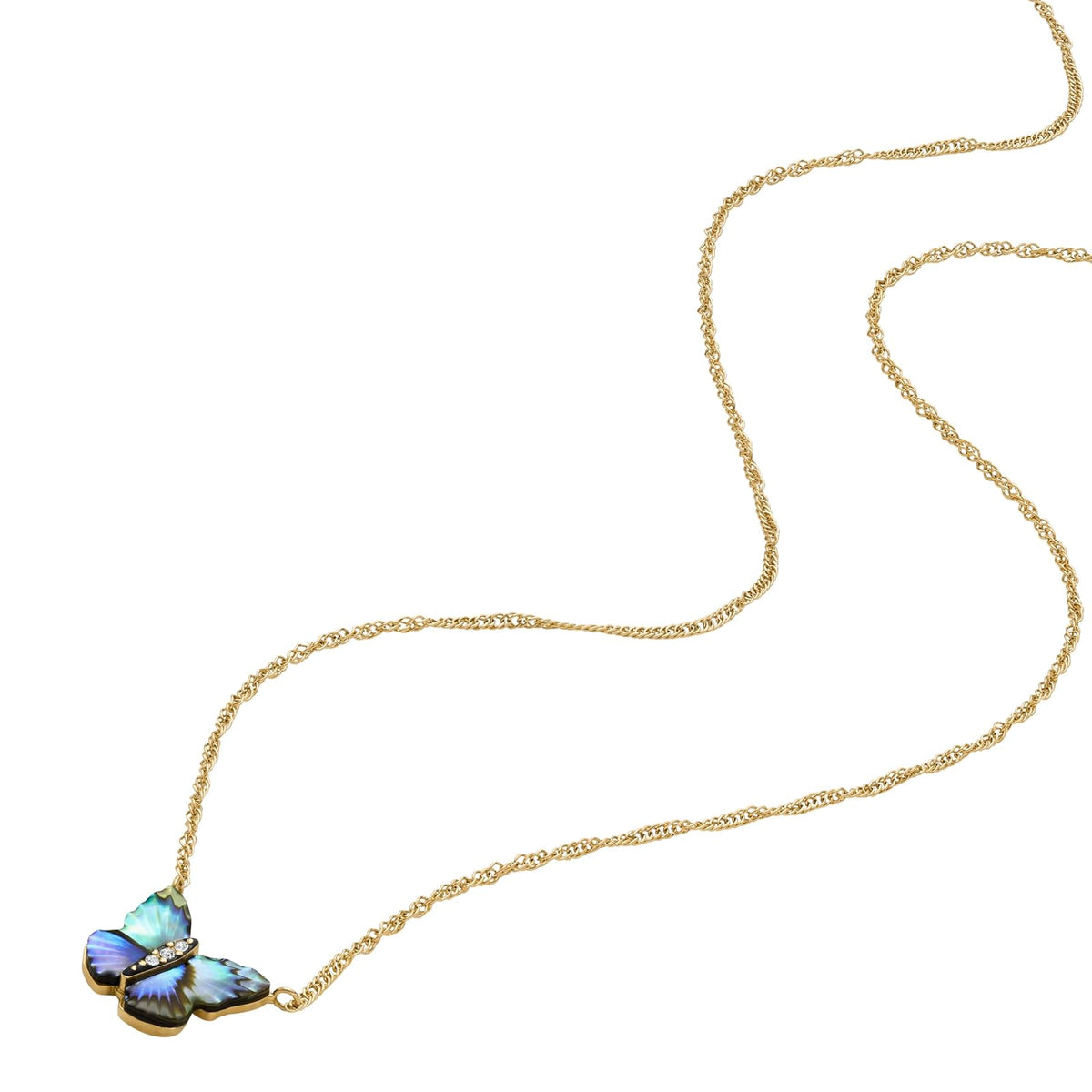 Fossil Collar jf04812710 butterfly wings de acero inoxidable en tono dorado para dama