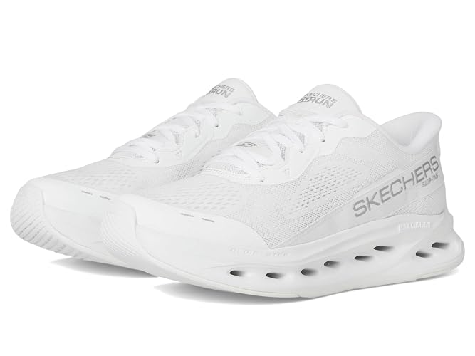 Skechers MAX Cushioning Glide-Step Caledonia Zapatillas para Mujer | Máxima amortiguación, slip-ins manos libres, plantilla Goga mate refrigerada por aire, entresuela Glide Step, goma Goodyear