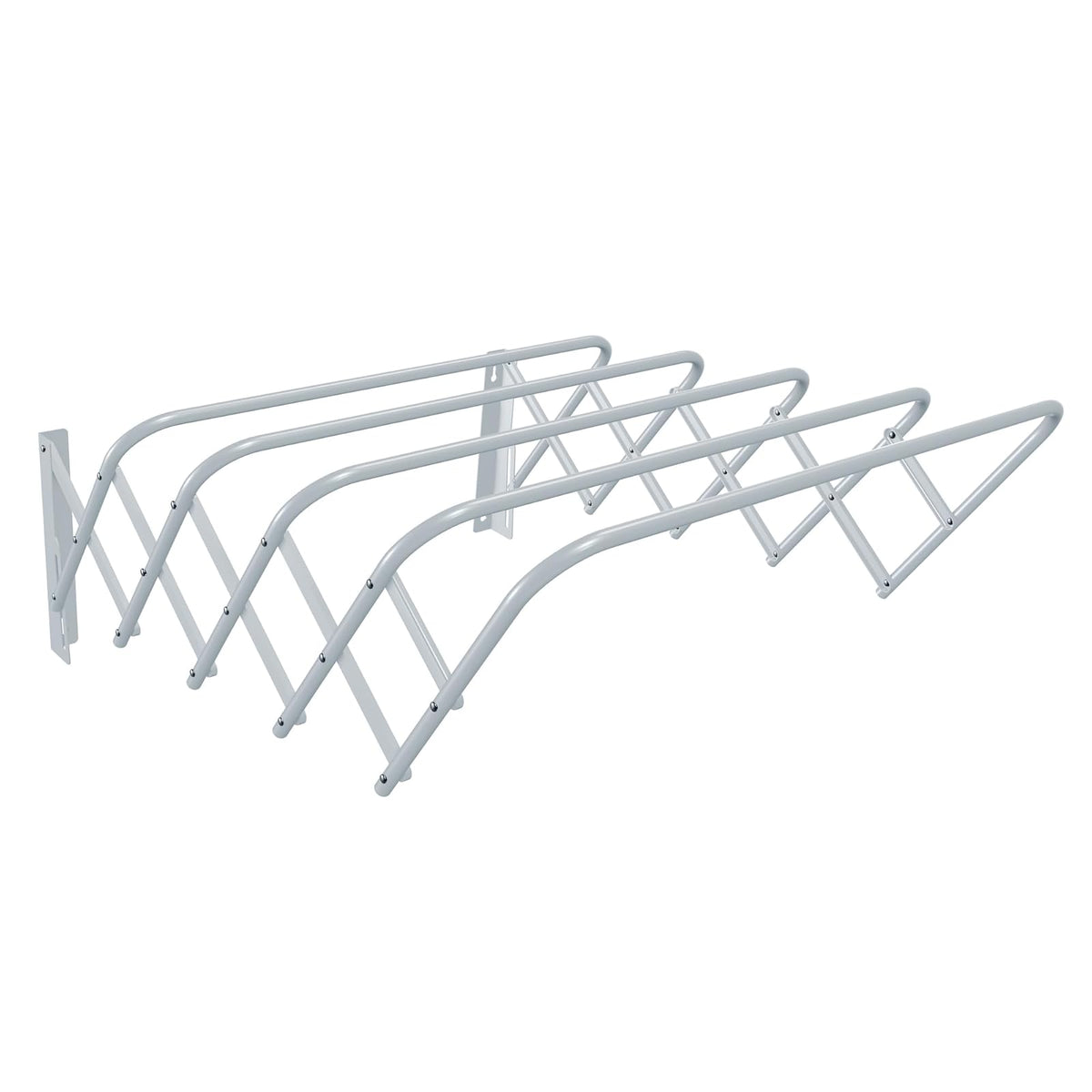 Tendedero de Pared Extensible Tipo Acordeón, Plegable y Compacto, Blanco, Ideal para Interiores y Exteriores, 80 cm