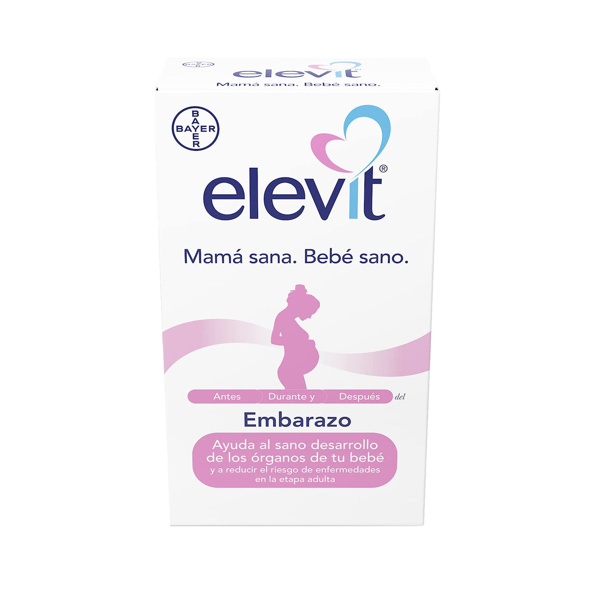 Elevit Embarazo y Lactancia, Multivitamínico con Ácido Fólico y Hierro, Ayuda el Sano Desarrollo de los Órganos de tu Bebe, Vitaminas para Mujer y Bebé, 2 Pack 30 Tabletas