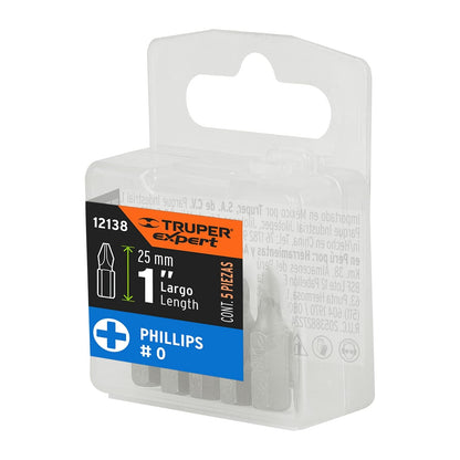 Truper Expert PUDE-1102-15, Estuche con 15 puntas de cruz PH2 largo 1"