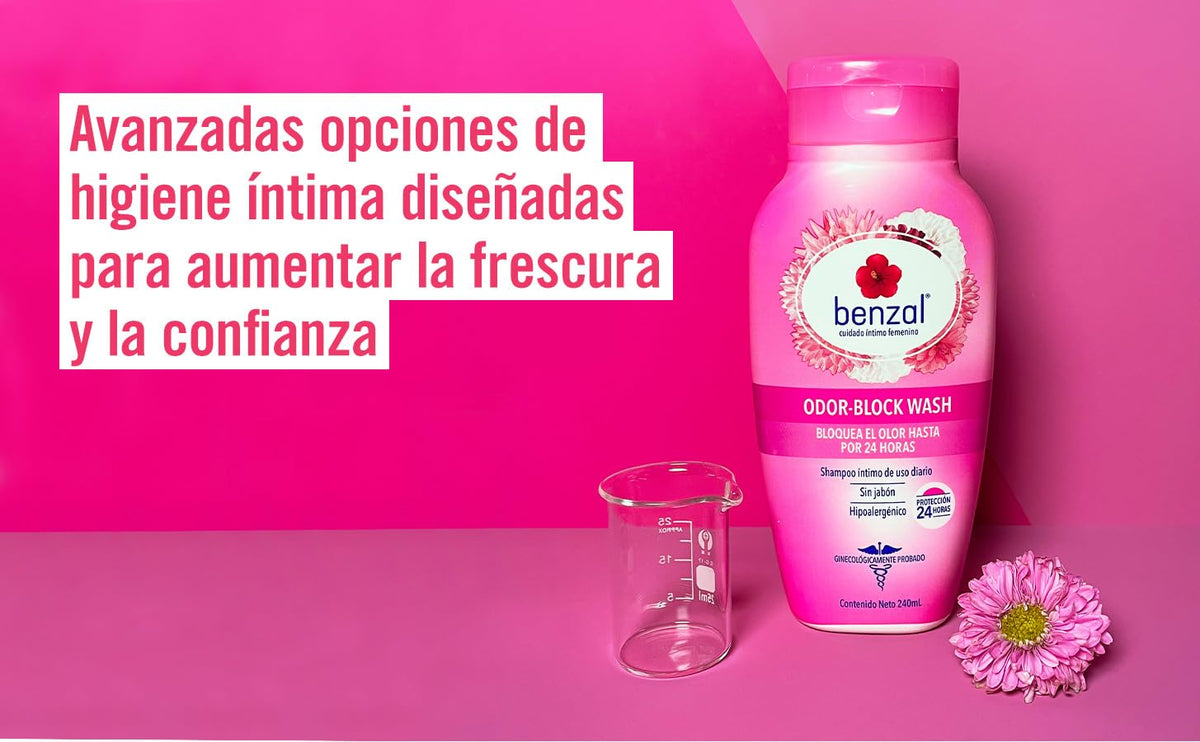 Benzal Jabón Íntimo Femenino, Odor Block, Protección 24h, 3 Pack 355ml