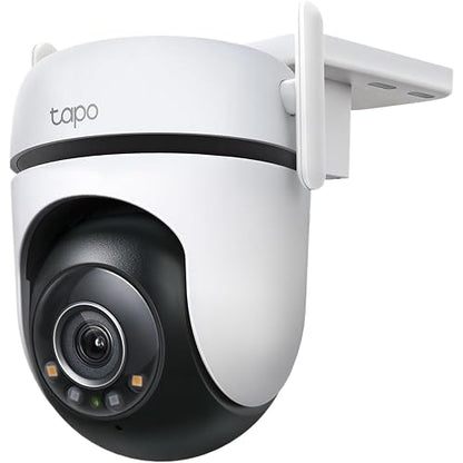 Tapo TP-Link TC42, Cámara de Seguridad Wi-Fi Exterior 2K QHD, Visión Nocturna a Color con Sensor Starlight, Detección Inteligente por IA, Cobertura de 360°, Compatible con Alexa