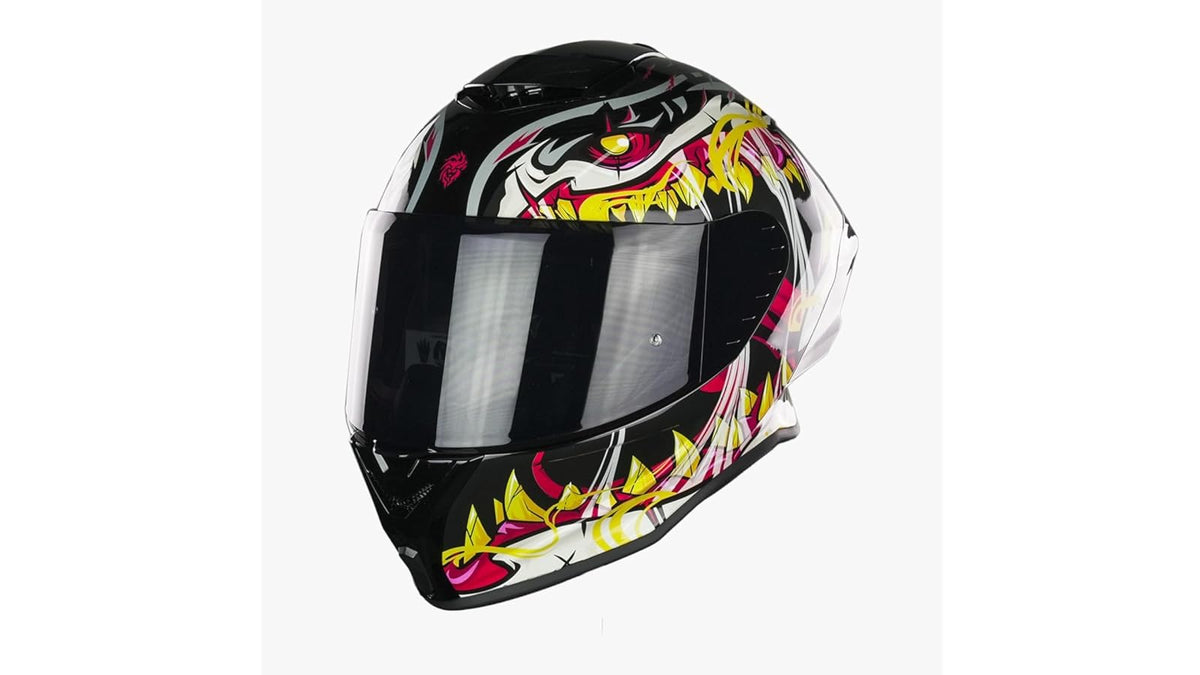 KOV Casco Buster SKUALO Negro Integral para Moto Certificado Dot