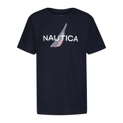Nautica Playera de Manga Corta con Cuello Redondo para Niño - Americana Sport Navy - 8