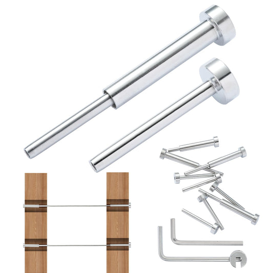 VEVOR - Juego de 20 barandillas de cable invisible, acero inoxidable T316 de 1/8 pulgadas y extremo de tornillo de estampación para de cable, tensor de estampación de 1/8 pulgadas para