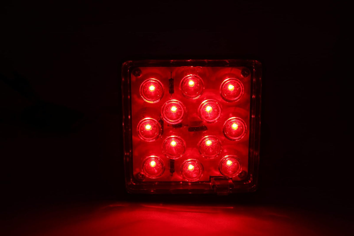 MaxxHaul 70429 Cubierta de Enganche de Remolque con 12 Luces LED de Freno, Negro, 2 in, Rojo