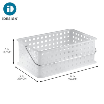 iDesign - Cesta de ducha portátil para recámara o baño, juego de 3 unidades, transparente/escarcha, fabricada en Estados Unidos