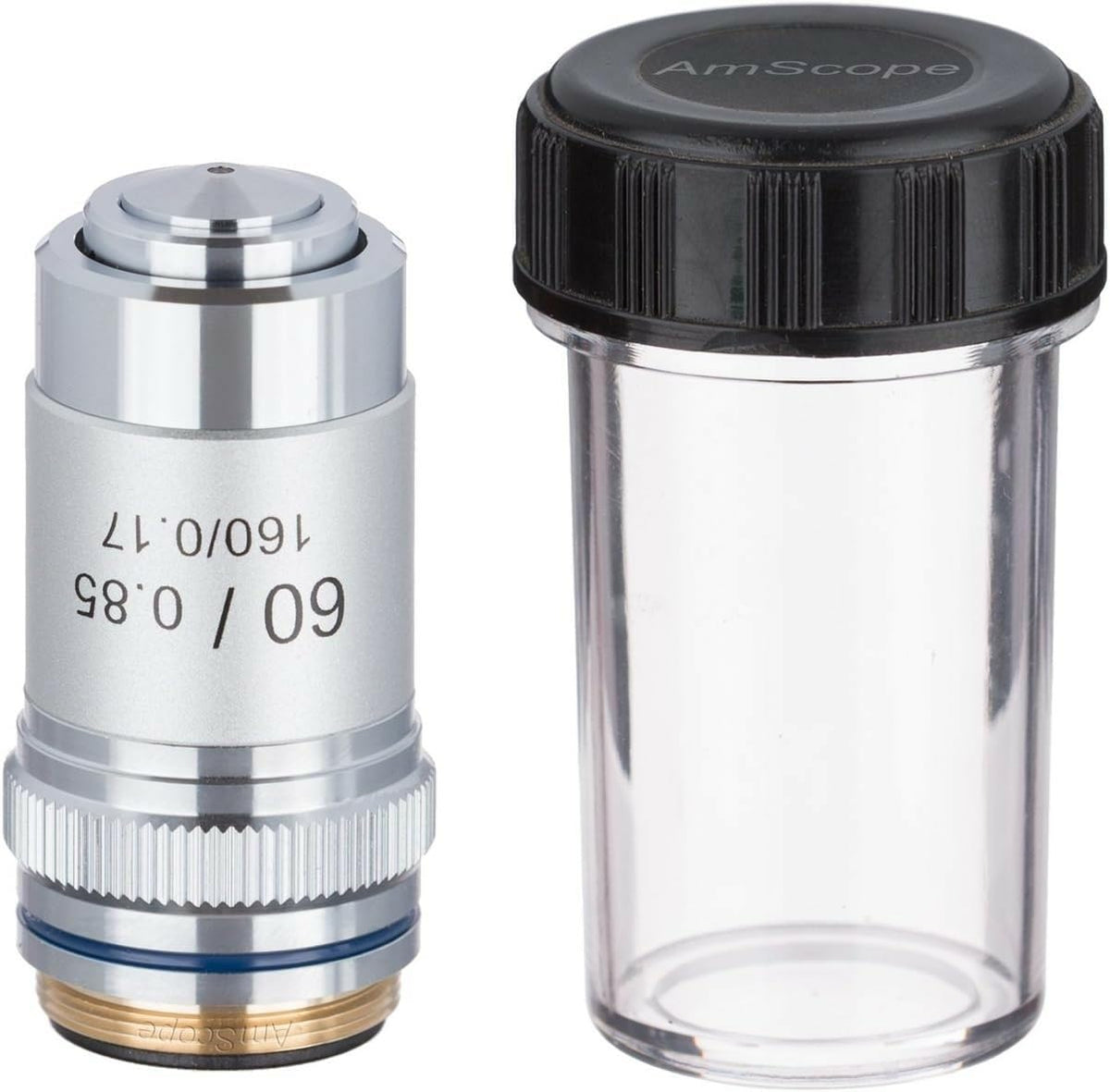 AmScope A60X 60X lente de microscopio acromático, gris