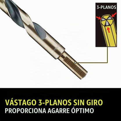 DEWALT - Juego de 21 Brocas, Punta de División de 135 Grados, Hélice de 31 Grados, Revestimiento de Óxido Negro, para Madera, Metal y Plástico (DWA1181)