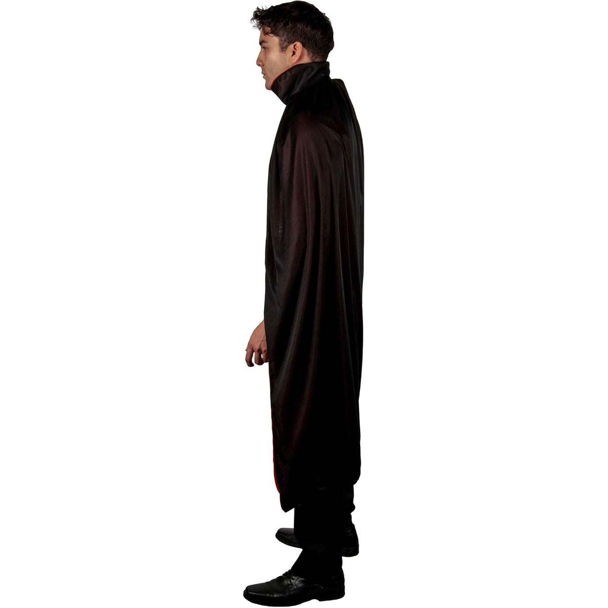 REV Capa Vampiro Bicolor de Poliéster – Capa Clásica Negra con Forro Rojo para Disfraz Gótico – Accesorio de Halloween, Carnaval, Cosplay o Fiesta Temática