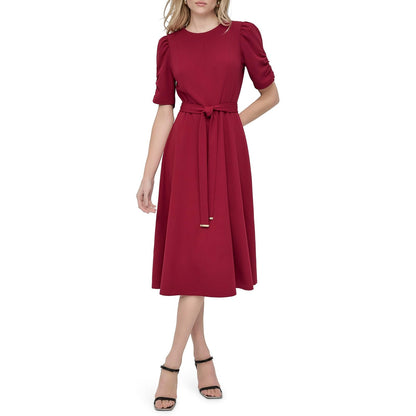 DKNY - Vestido de crepé para Mujer con Cuello Joya