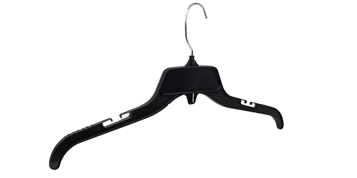 HangOn Recycled Plastic with Notches Shirt Hangers 17 Inch Black 25 Pack