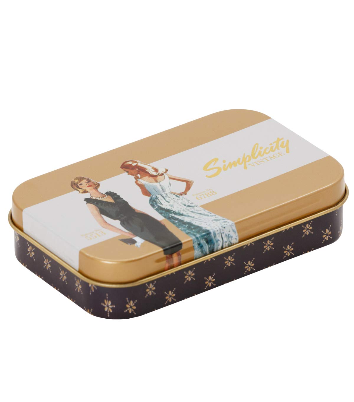 Simplicity clásico 559347010 Retro Fashion - Recipiente magnético pequeño para Almacenamiento de Lata, 3.75 x 2.375 Pulgadas
