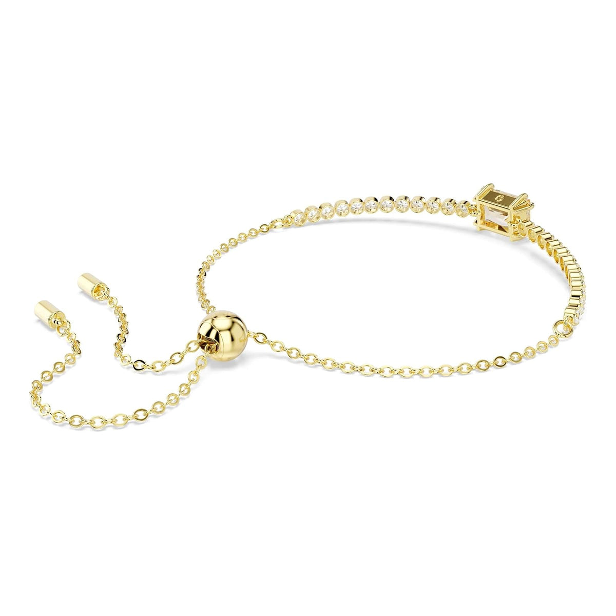 Swarovski Pulsera Tennis Matrix, Tallas mixtas, Caramelo, Baño tono oro