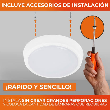 Tecnolite - Lámpara Plafón LED Techo 10 W, Luz de Día, Interiores, No atenuable, LED integrado