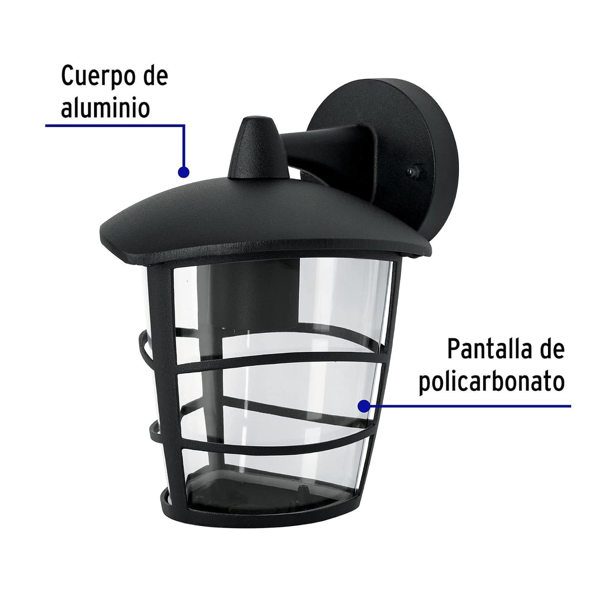 Volteck Lait ARB-107S, Arbotante tipo farol moderno suspendido lámpara no incluida