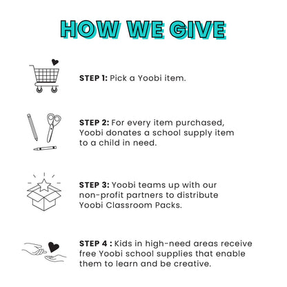 Yoobi - Tarjetas de índice con funda | 4 unidades de diversión | 400 tarjetas de notas con soporte | Crea tarjetas de memoria para la escuela en casa