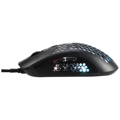 Gaming Naceb Mouse Gamer Phantom NA-0954 RGB con Cable USB - Mouse dpi Ajustable hasta 10000 para PC Gaming con 6 Botones Programables - Negro