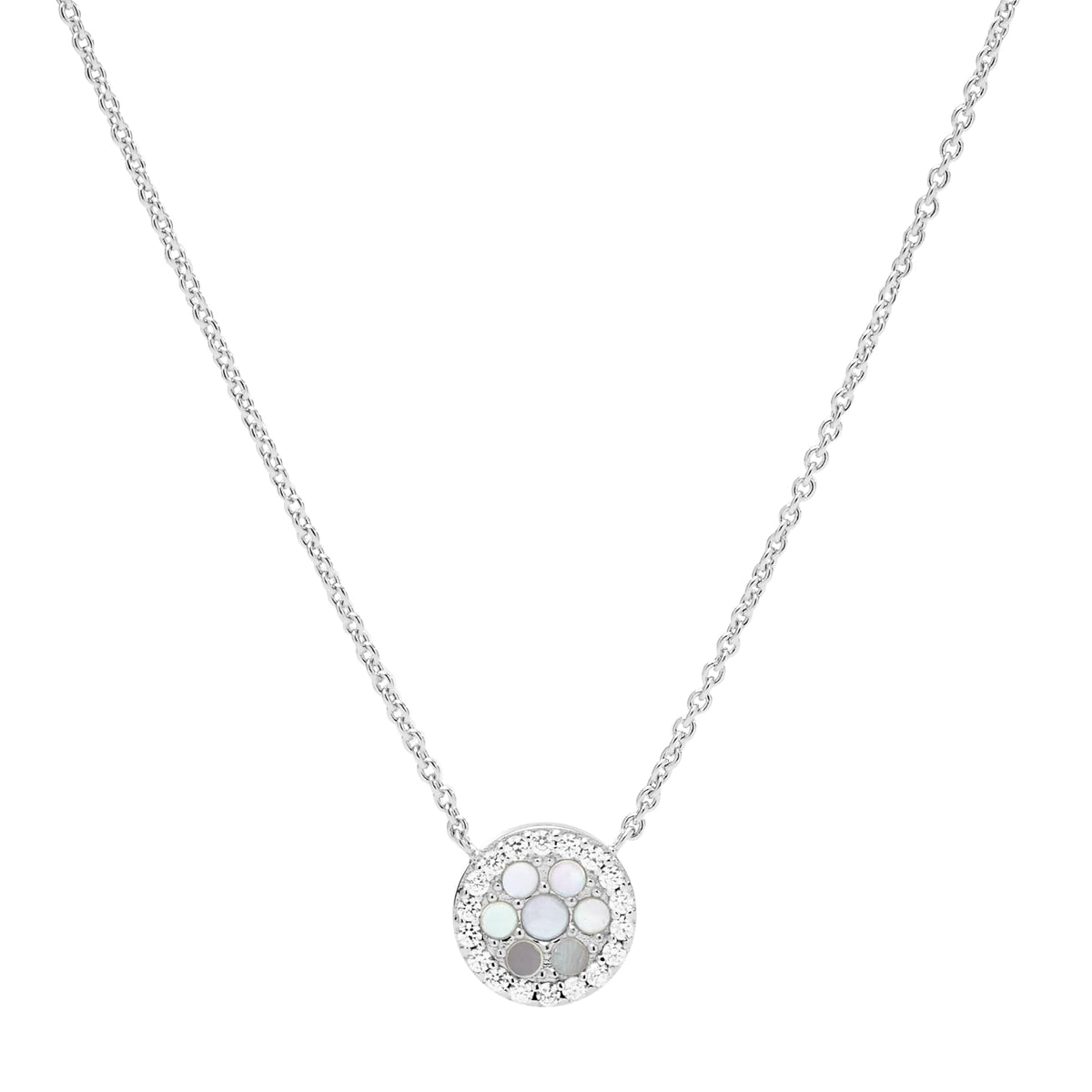 Collar con colgante Fossil Sterling JFS00520040 de plata de ley de color plateado para dama