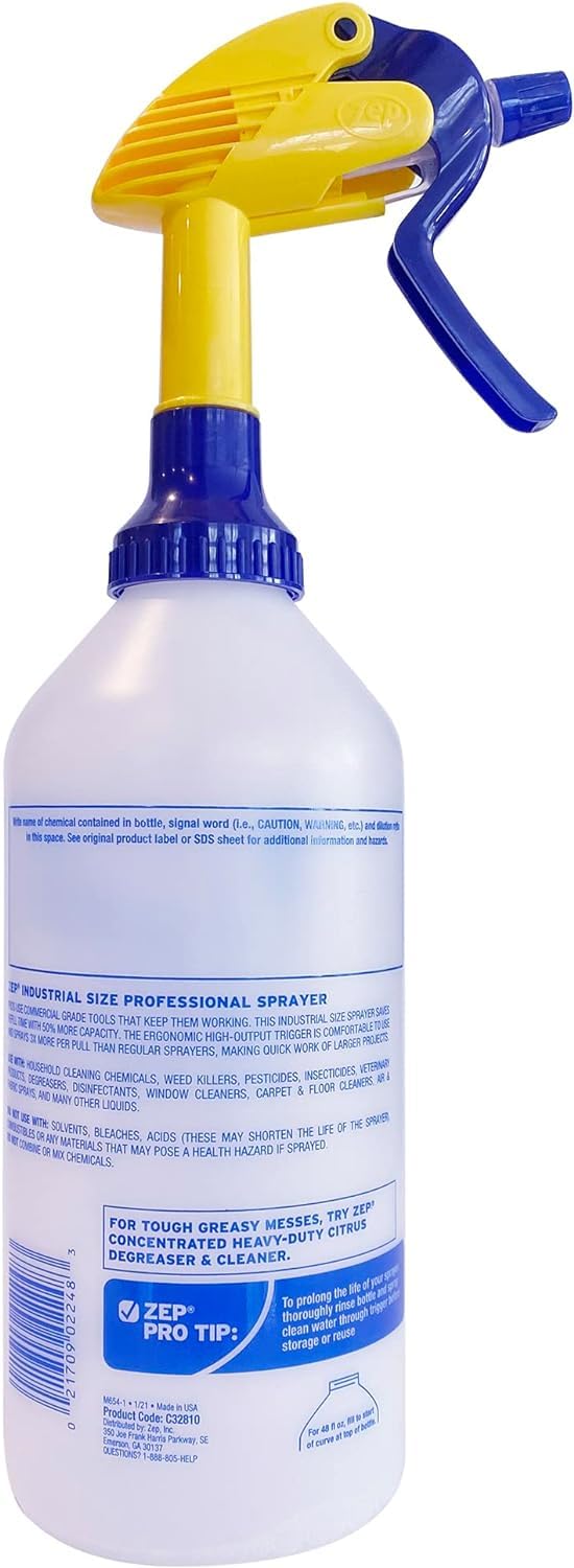 Zep - Botella rociadora Industrial C32810 de 40 onzas - Spray de hasta 30 pies, Boquilla Ajustable