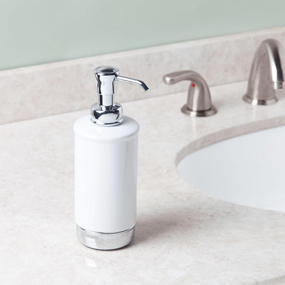 InterDesign iDesign - Dispensador de jabón para baño o Cambiador, sostiene jabón de Manos o Platos, Color Blanco