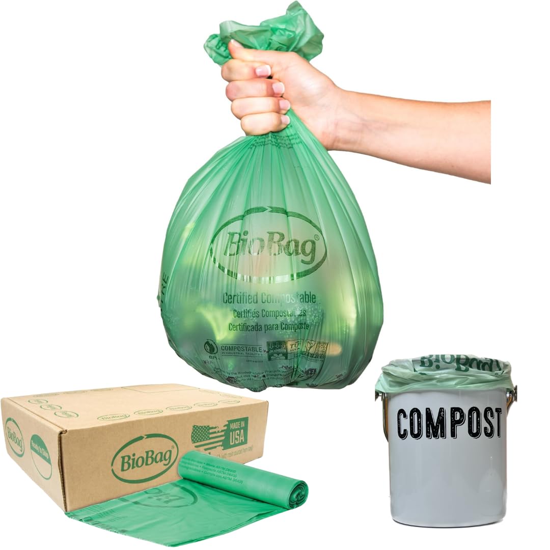 BioBag Bolsas Compostables 2.6 GAL | 100 unidades, certificadas, para restos de alimentos, compatibles con cubos de cocina - 100 Count (Pack of 1) - 100 unidades