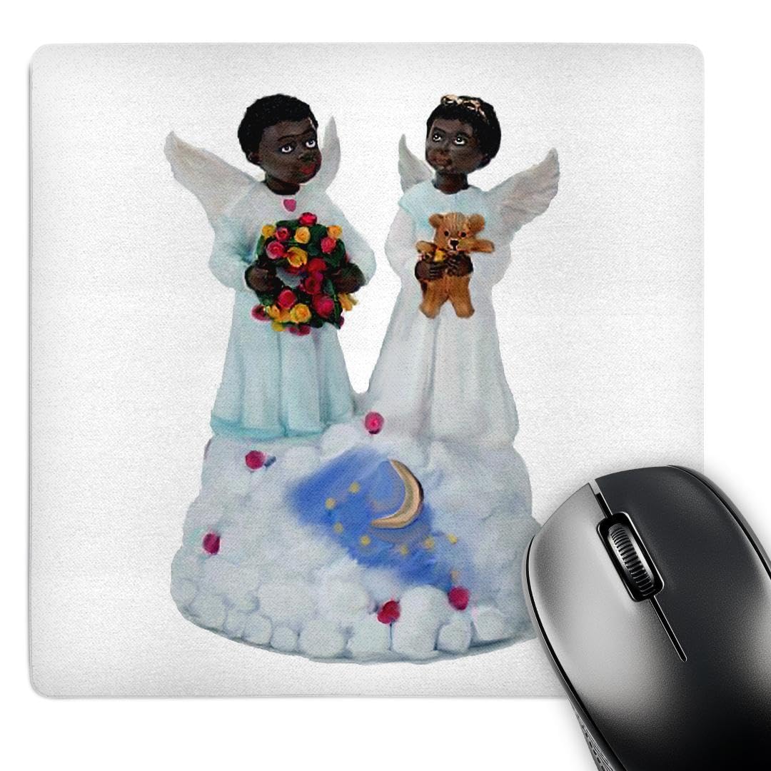 3dRose 8 x 8 x 0.25 Inches African-American Angels Mouse Pad (mp_1069_1)