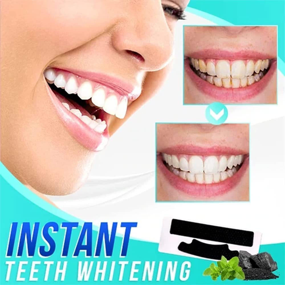 Smile Stains-gone Strips, Tiras blanqueadoras de dientes, Adhesivo dental de carbón activado por dientes, Elimina rápida y eficazmente las manchas de café, té, fumar y vino (14 Pairs)