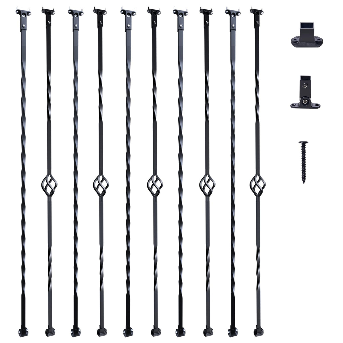 VEVOR - de metal para escalera, 44 x 1/2 pulgadas, ejes decorativos de acero galvanizado, paquete de 10 de cubierta con cestas individuales huecos, giros, de escalera