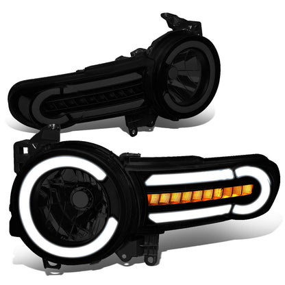 DNA Motoring HL-LB-FJC07-BK-SM-CL1 Faros Delanteros Lente Ahumado LED DRL + Luz Direccional Secuencial Negro/Humo/Transparente Par para Toyota FJ Cruiser 07-15