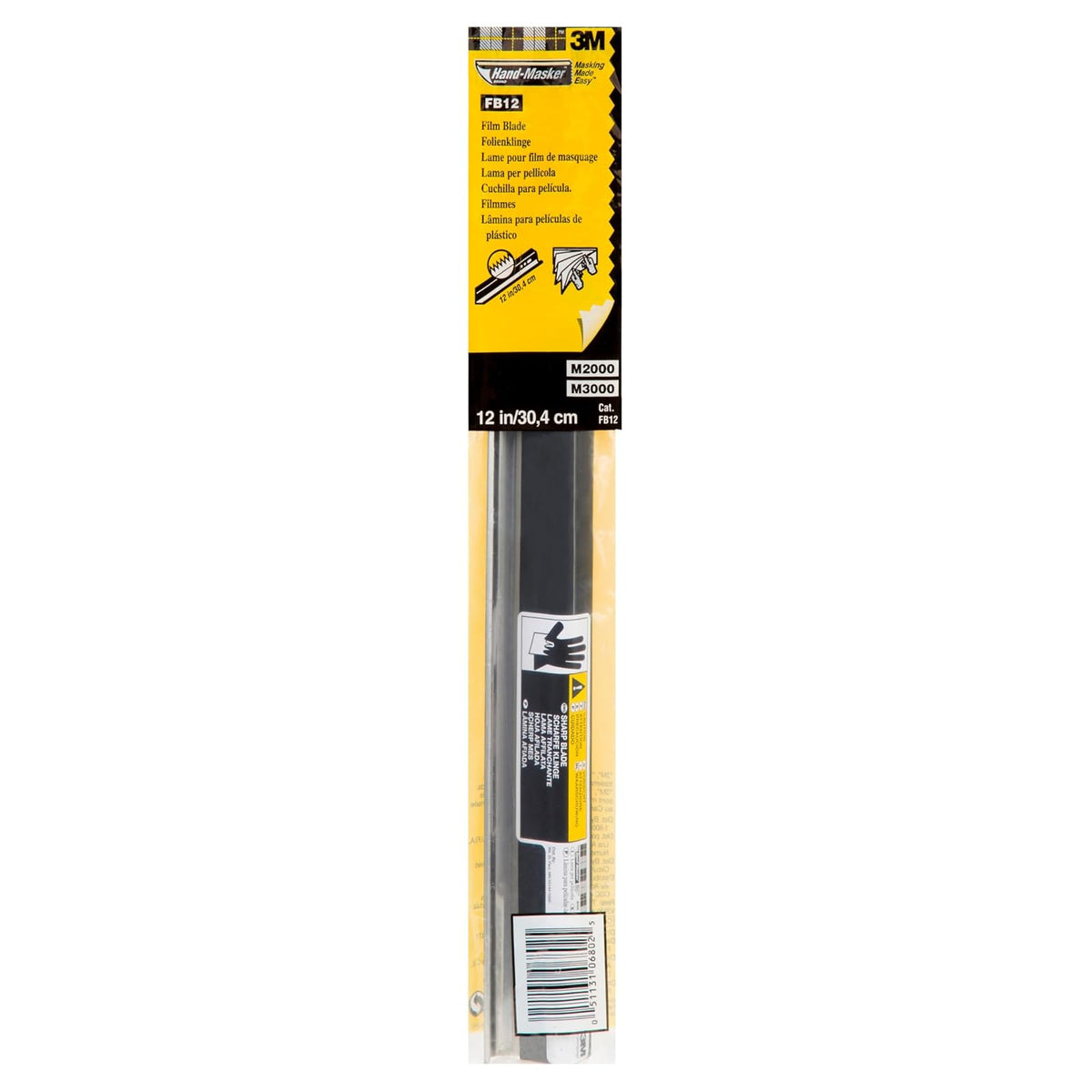 3M Hand-Masker 12-Inch Film Blade | Diseñado para cortar películas de enmascaramiento, hoja de acero inoxidable duradera, ideal para pintores profesionales y