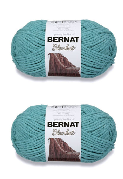 Bernat Blanket Estambre Chenille Súper Voluminoso, Paquete de 2 - Paquete de 2 - Verde azulado claro
