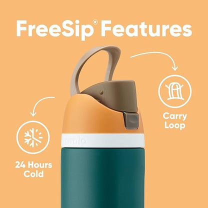 Owala FreeSip Botella de agua de acero inoxidable con popote para deportes y viajes, botella de agua deportiva libre de BPA, 40 oz, Candy Store