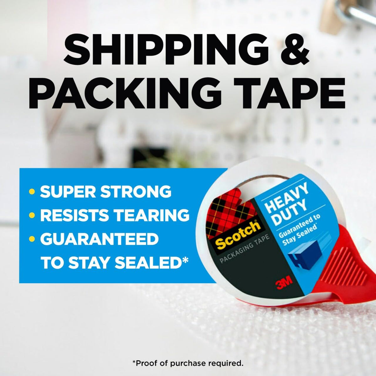 Scotch Heavy Duty Shipping Packaging Tape with Refillable Dispensers, 1.88 in x 54.6 yd, 4 Pack (3850-4RD)