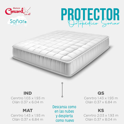Colchas Concord Protector de Colchón, Color Blanco, 100% Poliéster, Tamaño King Size, Cubre Colchón Suave Que Protege contra Polvo, Manchas y Desgaste, 1 Pieza