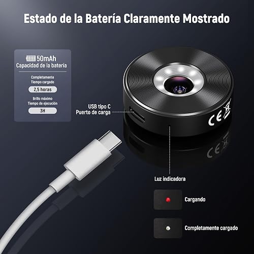 NEEWER Microscopio de Teléfono 45X para 17mm Plano de Lente de Rosca, Lente de Zoom de Primer Plano con 50mA Batería, Luz LED, Cable Tipo C Compatible con iPhone Samsung Cage con 17mm Adaptador, LS-42