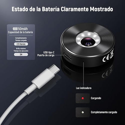 NEEWER Microscopio de Teléfono 45X para 17mm Plano de Lente de Rosca, Lente de Zoom de Primer Plano con 50mA Batería, Luz LED, Cable Tipo C Compatible con iPhone Samsung Cage con 17mm Adaptador, LS-42
