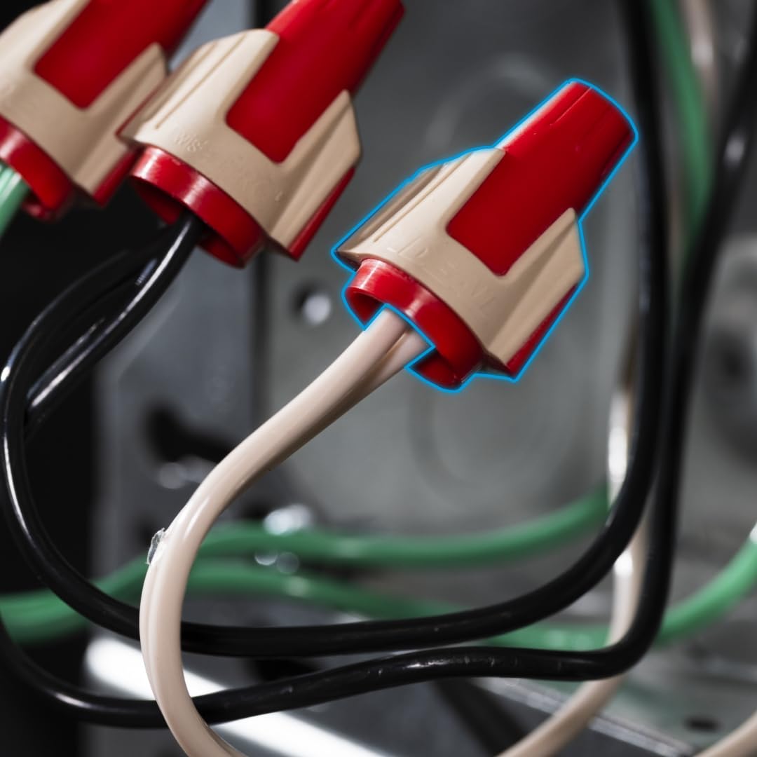 IDEAL Electrical Twister PRO (30-144) Conector de alambre rojo/café, caja de 50 - Tuercas de alambre de torsión suaves para 22 a 8 AWG con SureGrip Comfort Overmold