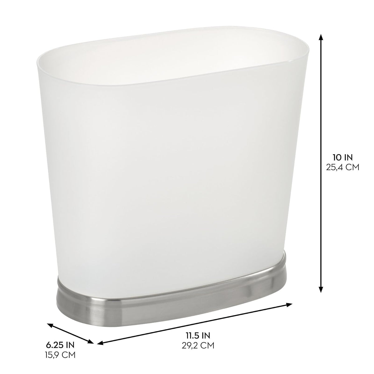 iDesign Gina Oval Wastecan Multi Organizador, Frost/níquel cepillado