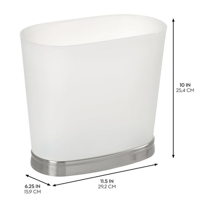 iDesign Gina Oval Wastecan Multi Organizador, Frost/níquel cepillado