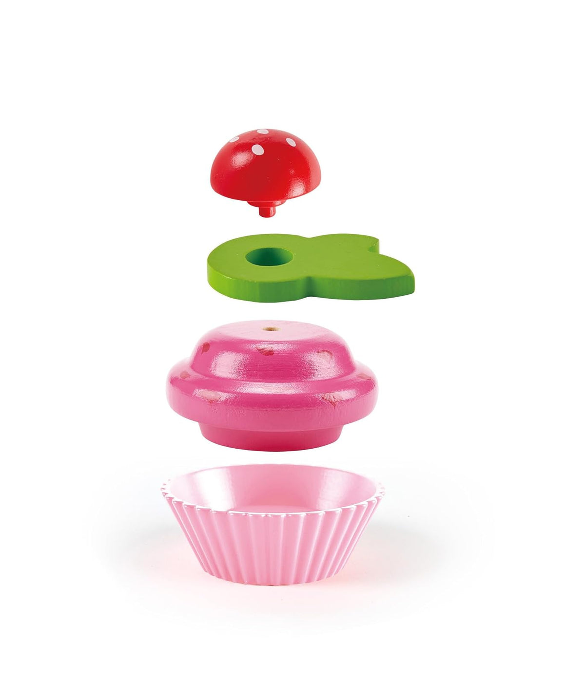 Hape , Set de Juegos para Cupcakes de Madera: Juego Creativo de Repostería y Cocina para Niños, Incluye Aderezos y Decoraciones Divertidas. De 2 a 8 años. E3157