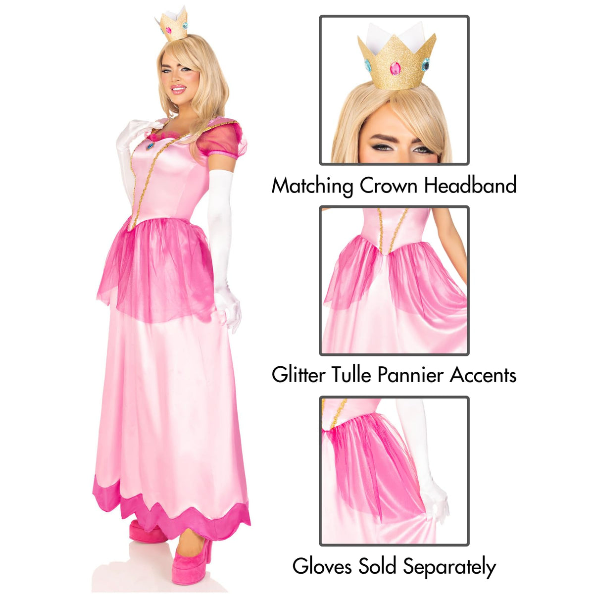 Leg Avenue Women's 2 Piece Classic Pink Princess Costume, Pink