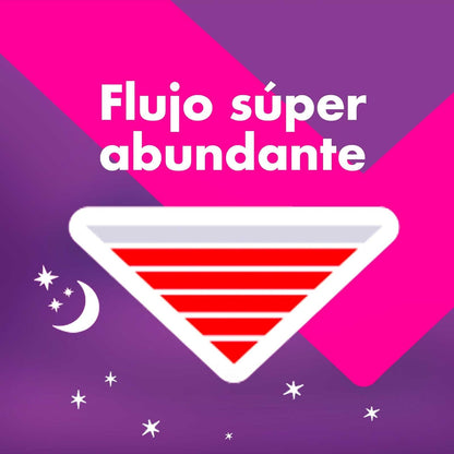 Saba Ultra Invisible Buenas Noches, Toallas Nocturnas Con Alas, Flujo Súper Abundante, 80 Piezas
