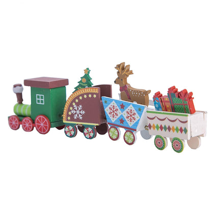 Running Tren Multicolor de 4 Piezas | Decoración de Navidad para Sala, Comedor o Escritorio |Color Verde | 6.5 cm